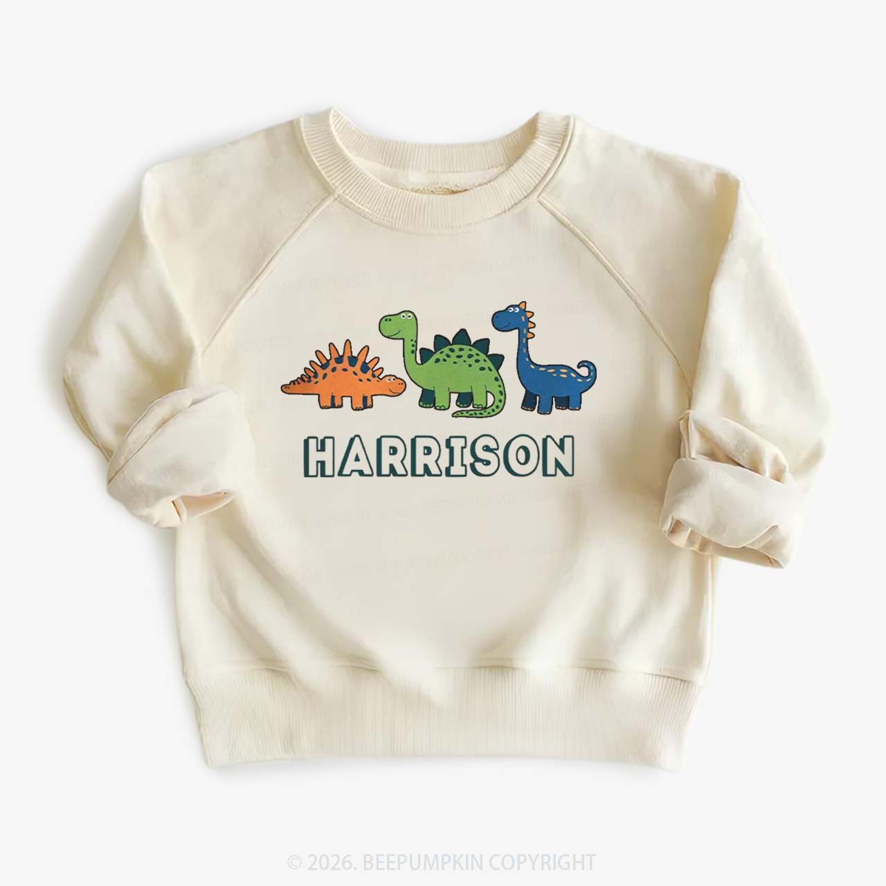 Personalized Cute Dinosaur Name Kid's Sweatshirt