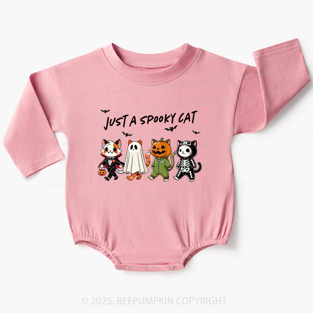 Just A Spooky Cat Baby Bubble Romper Beepumpkin