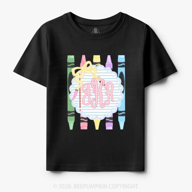 Personalized Monogram Name Pink Preppy Toddler&Kid's Tees