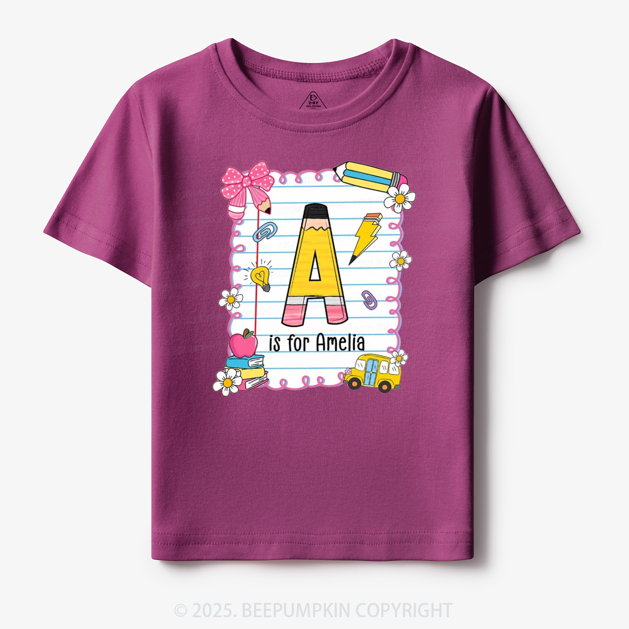 Personalized Alphabet Pencil Name Toddler&Kid's Tees Beepumpkin