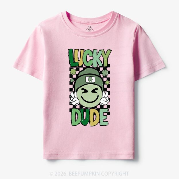 Retro Lucky Dude St.Patricks Day-Toddler&Kids Tees