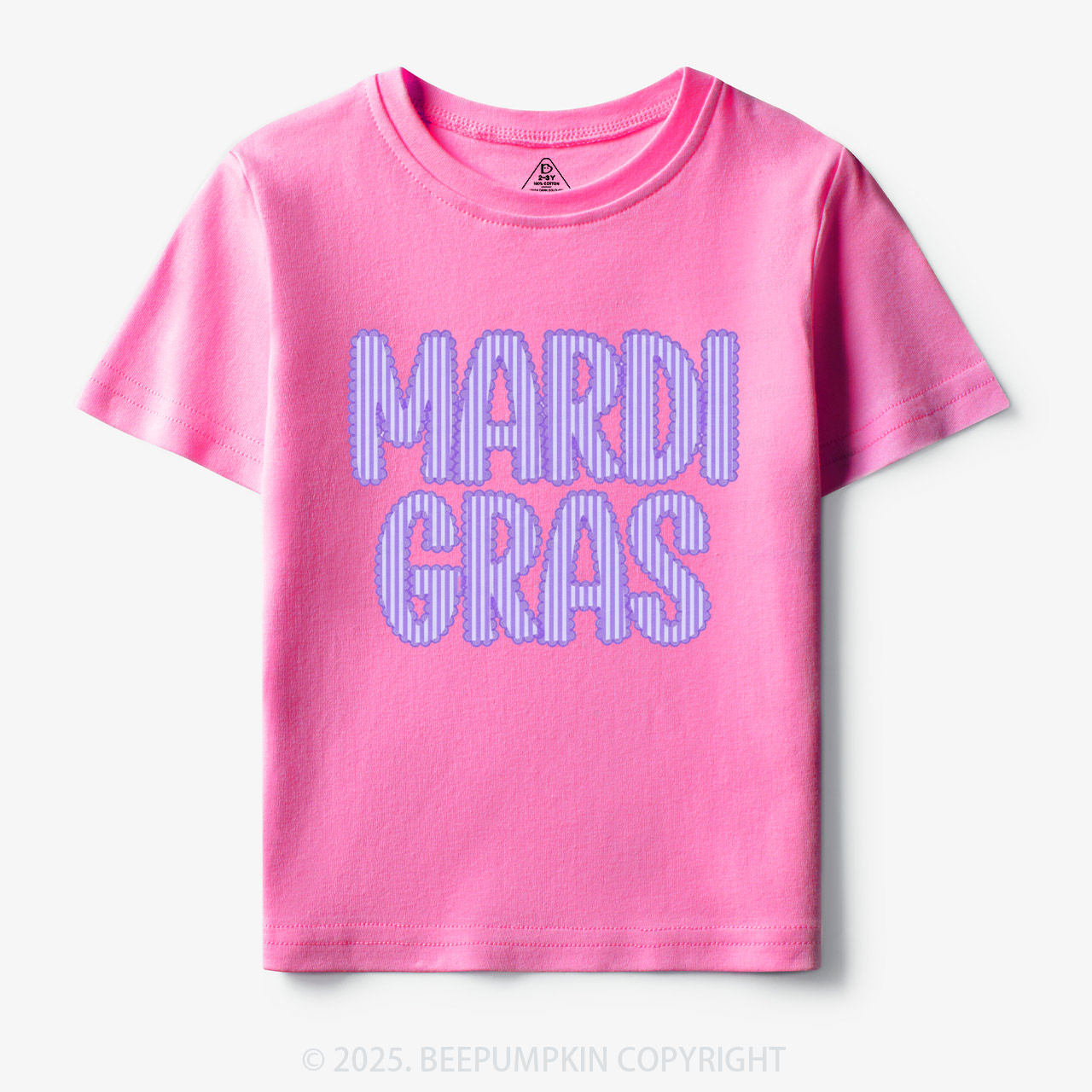 Purple Seersucker Mardi Gras Toddler&Kid's Tees Beepumpkin