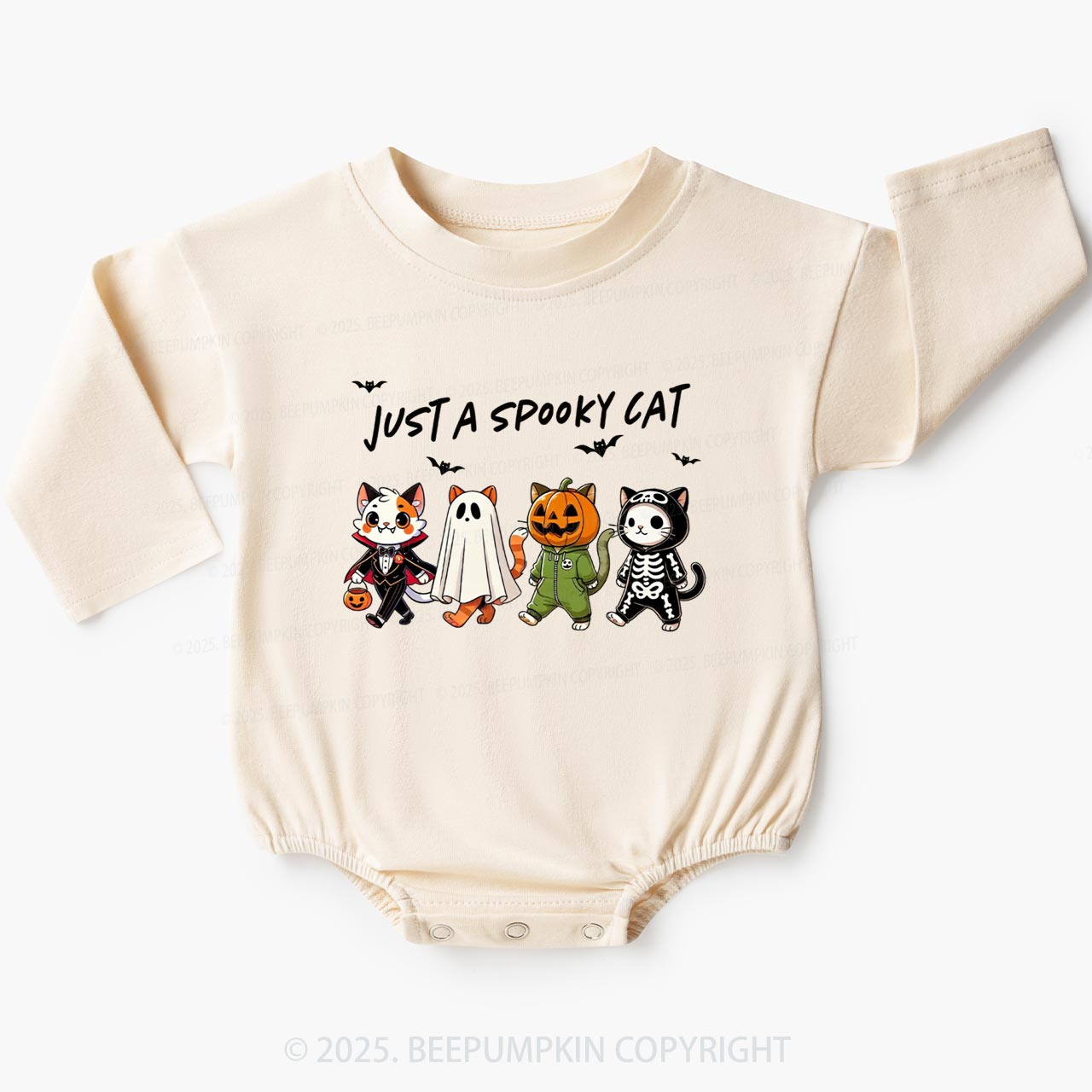 Just A Spooky Cat Baby Bubble Romper Beepumpkin