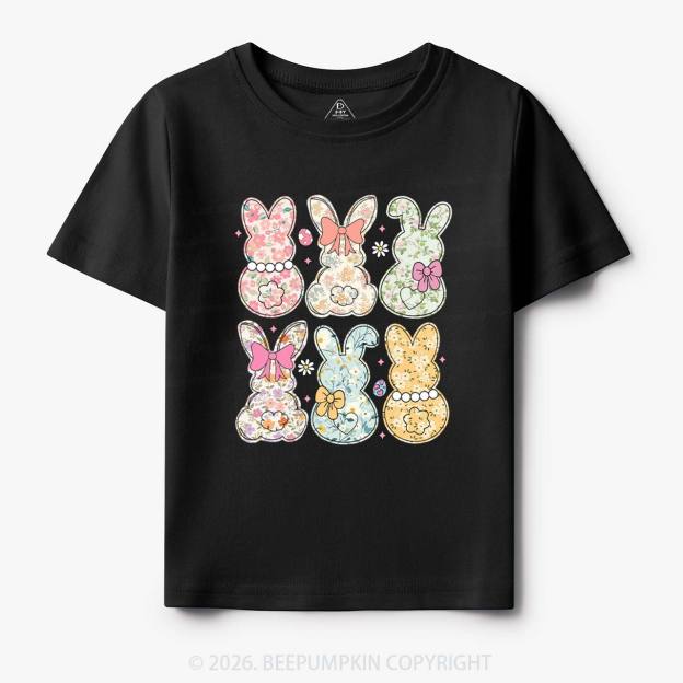 Vintage Spring Floral Bunny Bows Toddler&Kid's Tees
