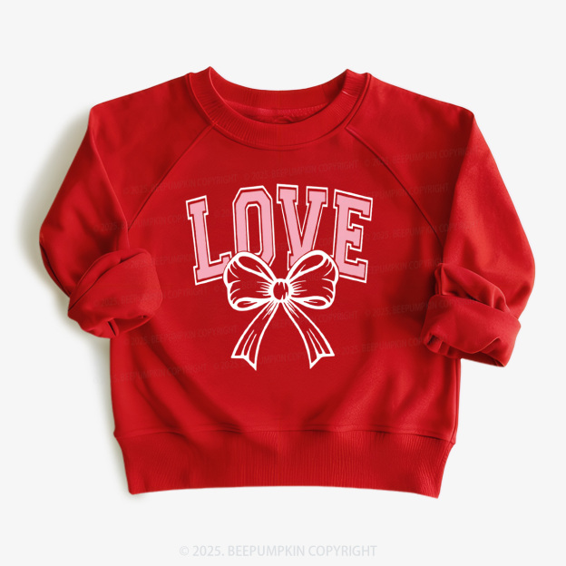 Love & Bow Valentine's Day Kid's Sweatshirt