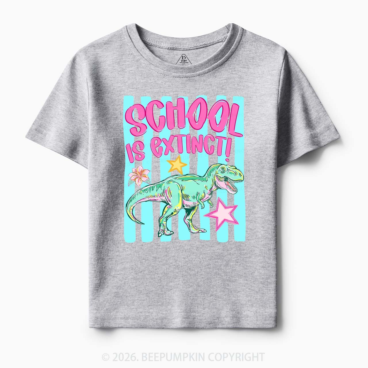 Retro Dinosaur School Is Extinct Last Day Of School Toddler&Kids Shirts