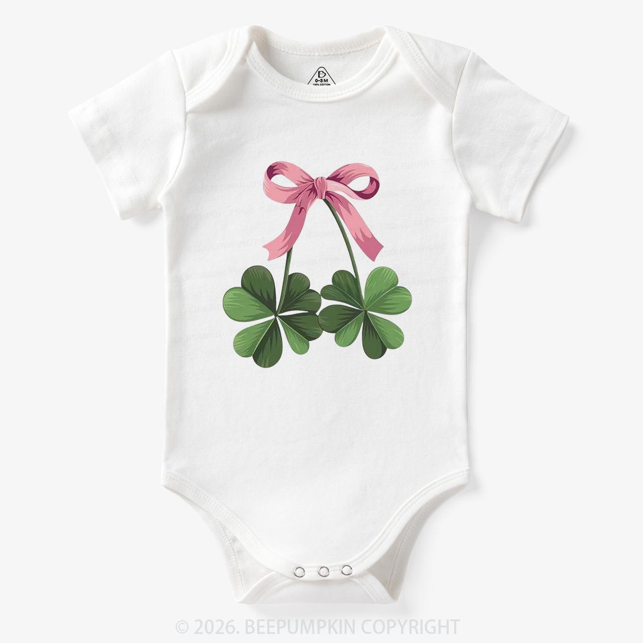Lucky Shamrock Bow St Patrick's Day Bodysuit