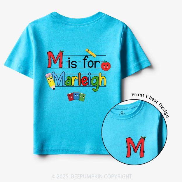 Personalized Kids Color Name Back To School Toddler&Kid's Tees Beepumpkin
