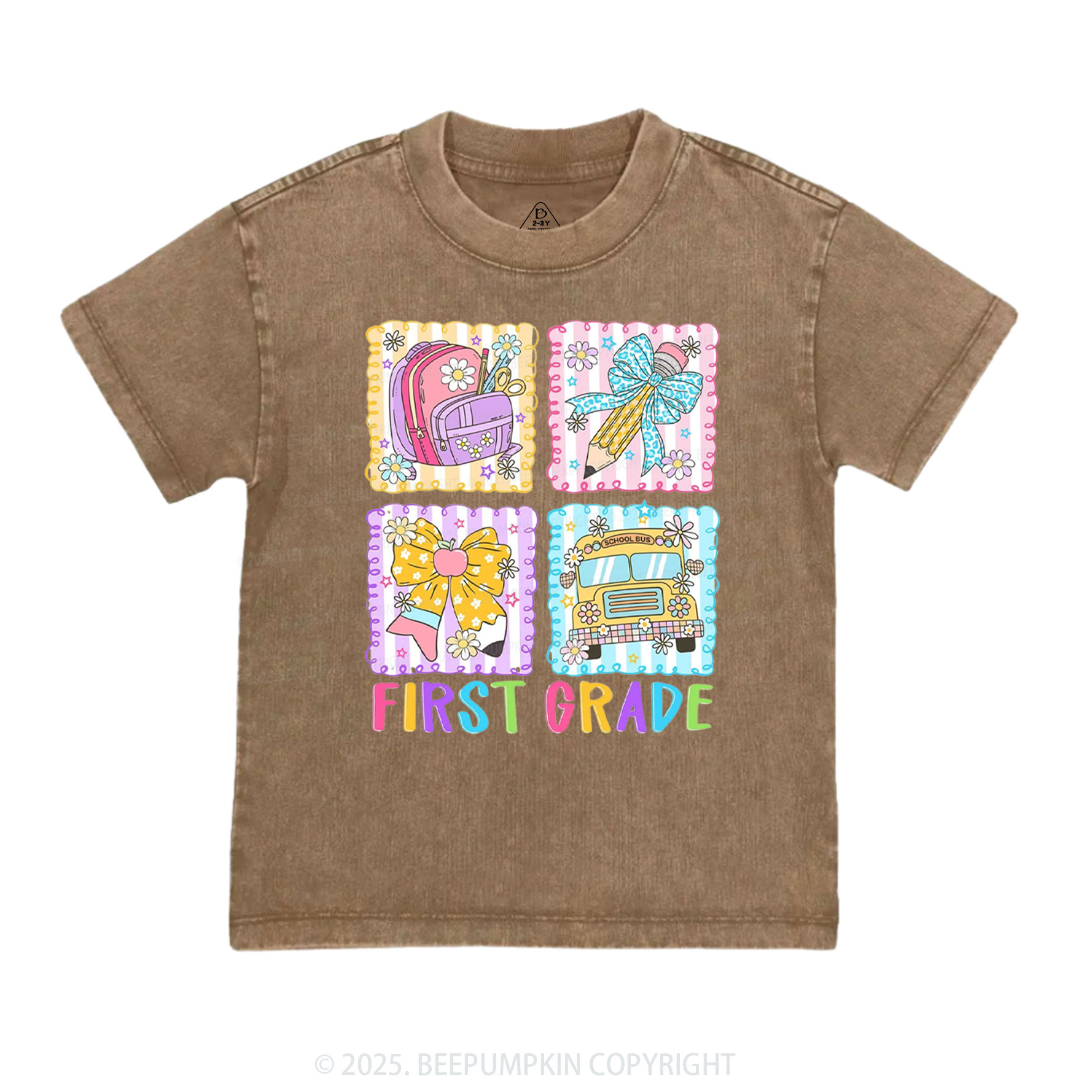 Learning Squares Toddler&Kids Washed Tees
