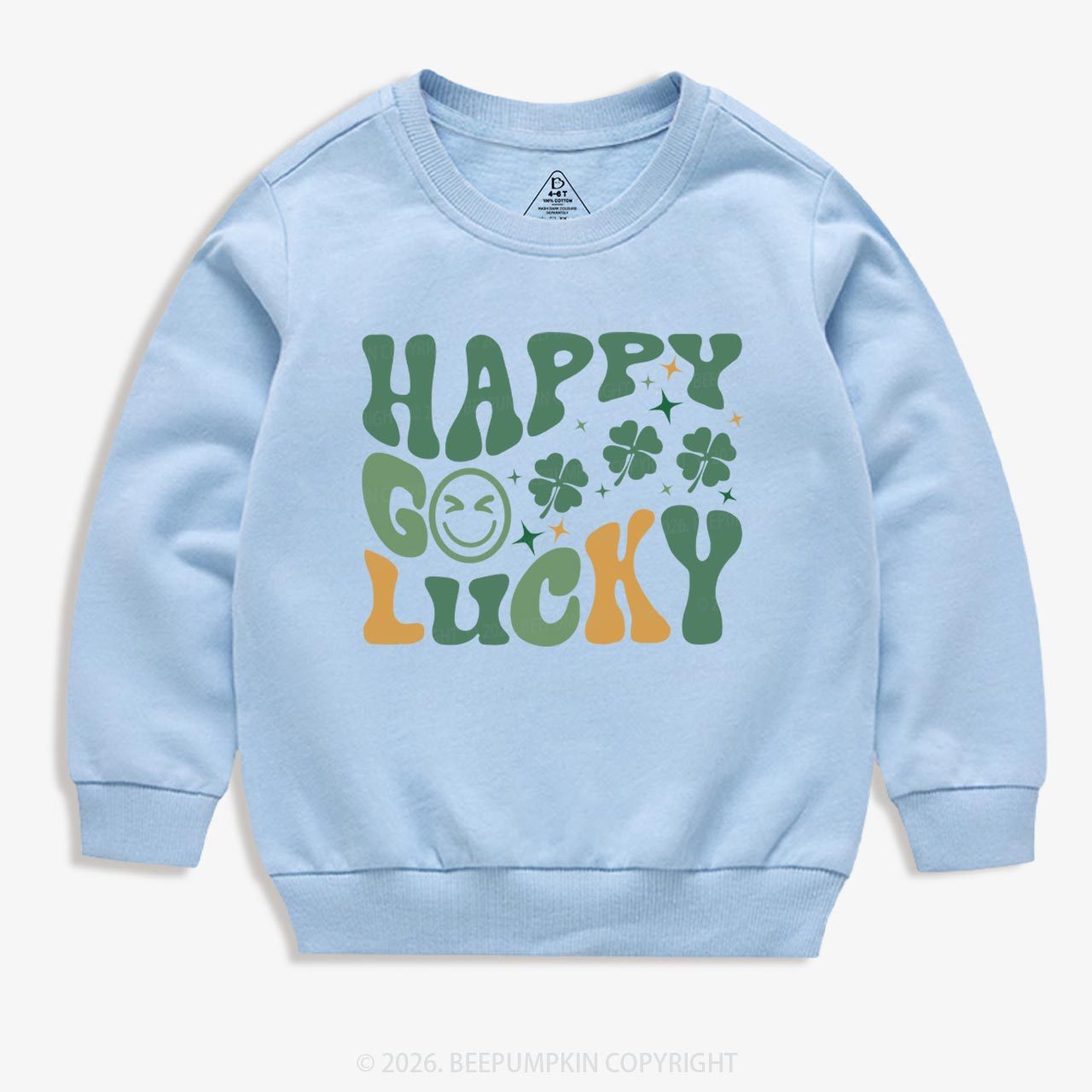 Happy Go Lucky Retro Kids Sweatshirt