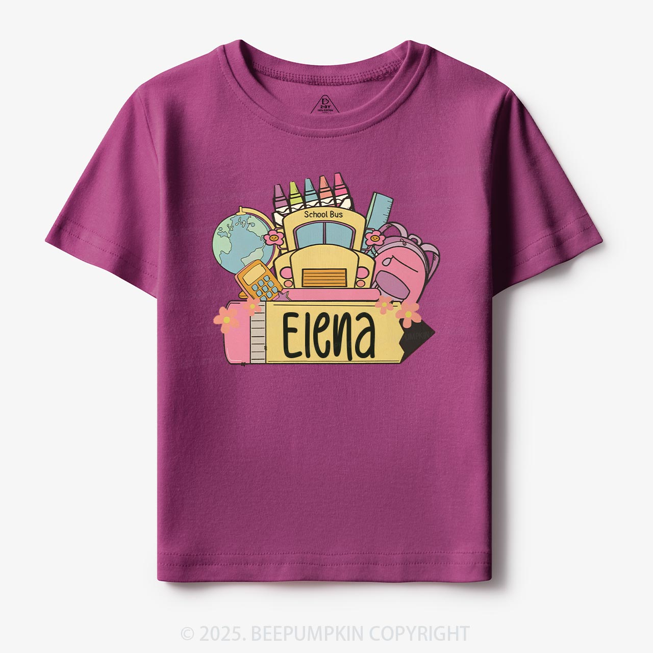 Personalized Back To School Girls Name Toddler&Kid's Tees Beepumpkin 