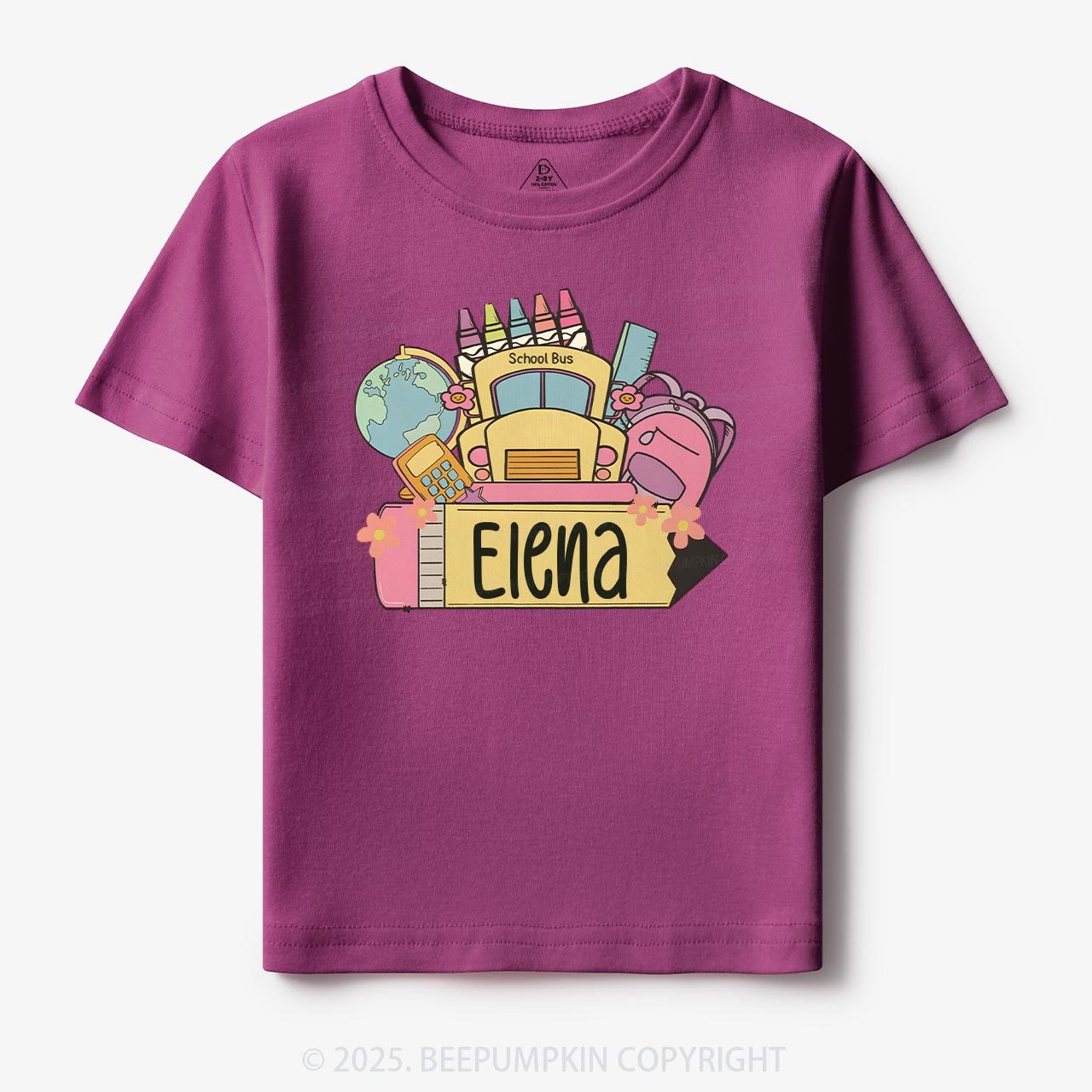 Personalized Back To School Girls Name Toddler&Kid's Tees Beepumpkin 