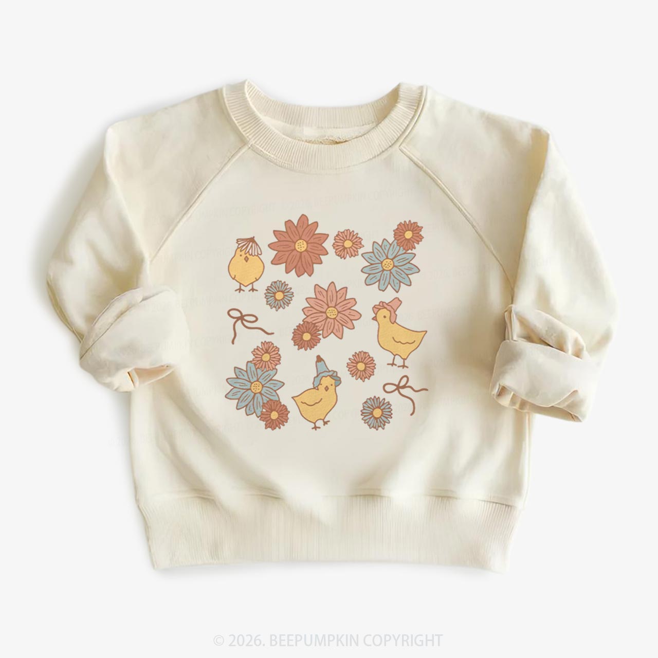 Farm Flower Chicks Kid's Sweatshirt