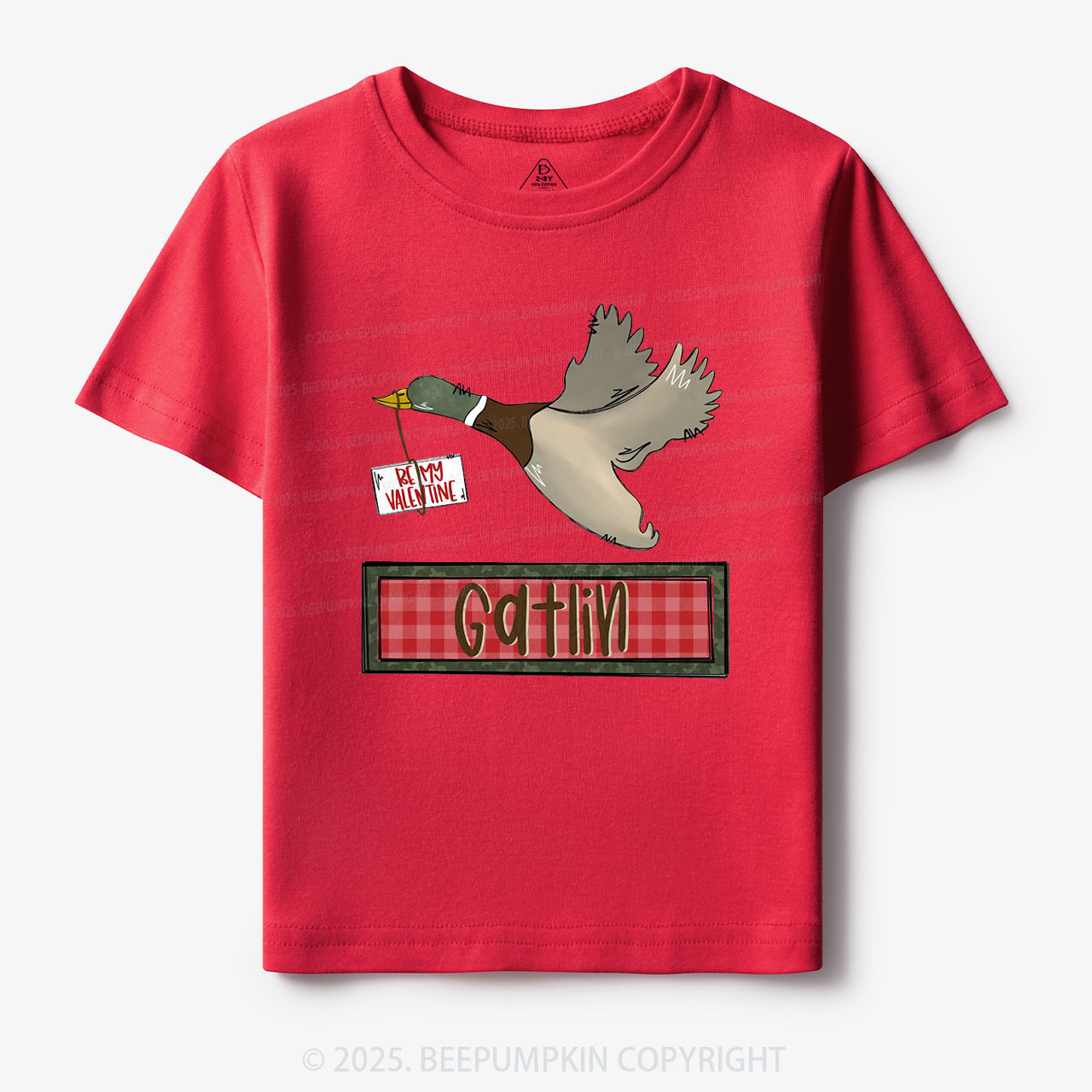 Personalized Be My Valentine Duck Toddler&Kid's Tees Beepumpkin