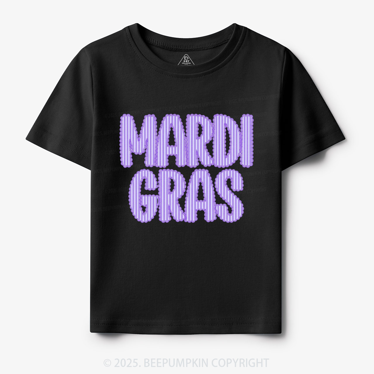 Purple Seersucker Mardi Gras Toddler&Kid's Tees Beepumpkin