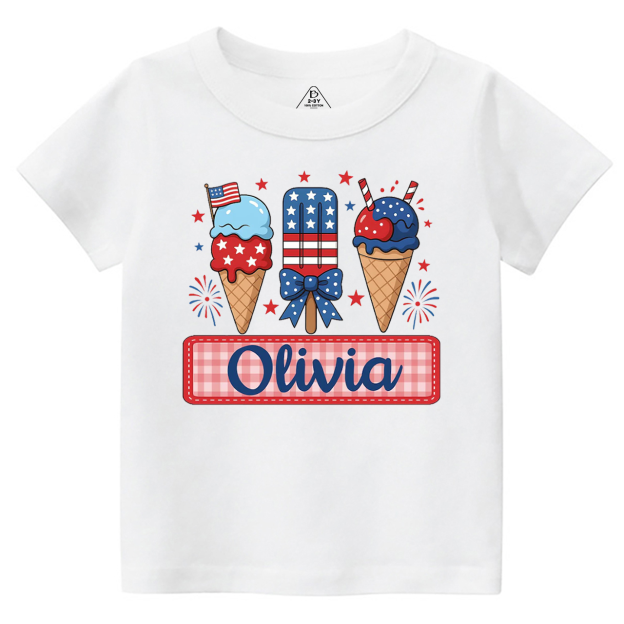 Personalized Name 4th Of July Toddler&Kid's Tees Beepumpkin 