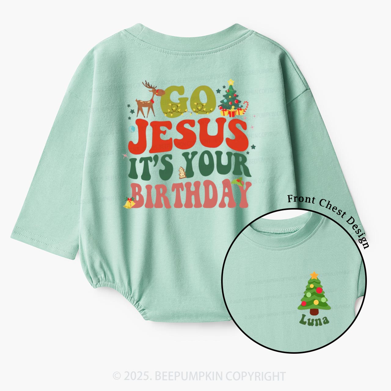 Personalized Go Jesus It's Your Birthday Baby Bubble Romper Beepumpkin