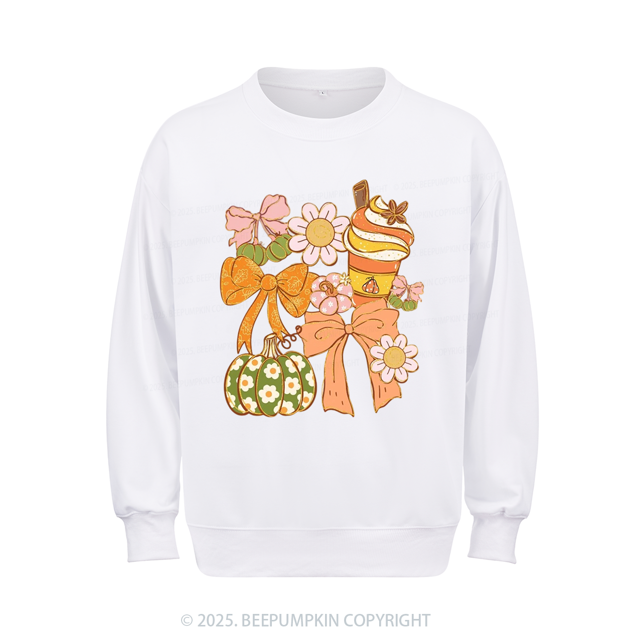 Fall Pumpkin Coquette Sweatshirt Beepumpkin