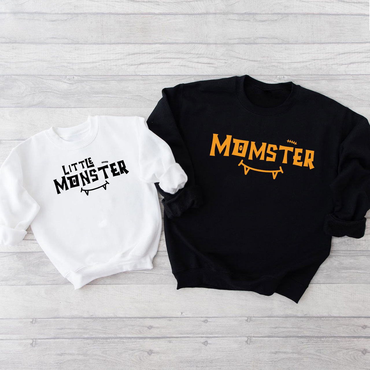 Funny Halloween Momster Dadcula Little Monster Family Matching Sweatshirt