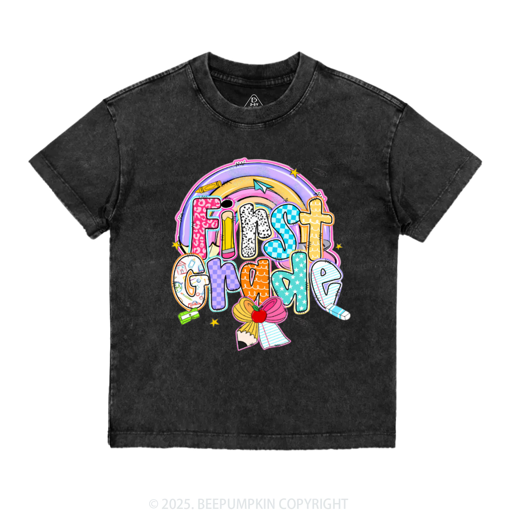 Personalized Rainbow Learning Days Toddler&Kids Washed Tees