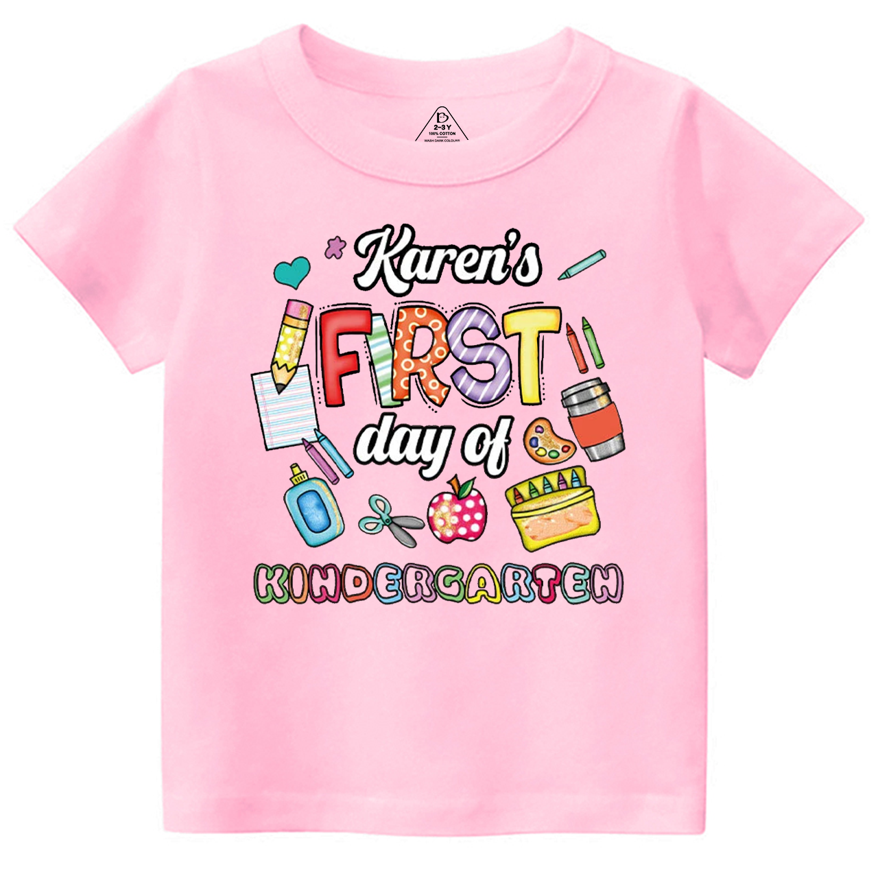 Personalized First Day of Kindergarten Toddler&Kid's Tees Beepumpkin 