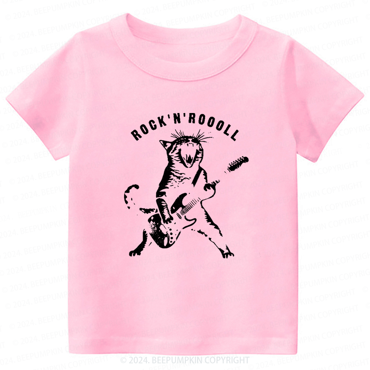 Rock Cat Playing Guitar Toddler&Kids Tees 8