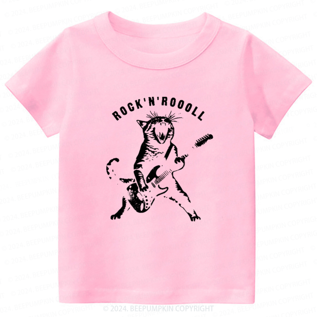 Rock Cat Playing Guitar Toddler&Kids Tees 8