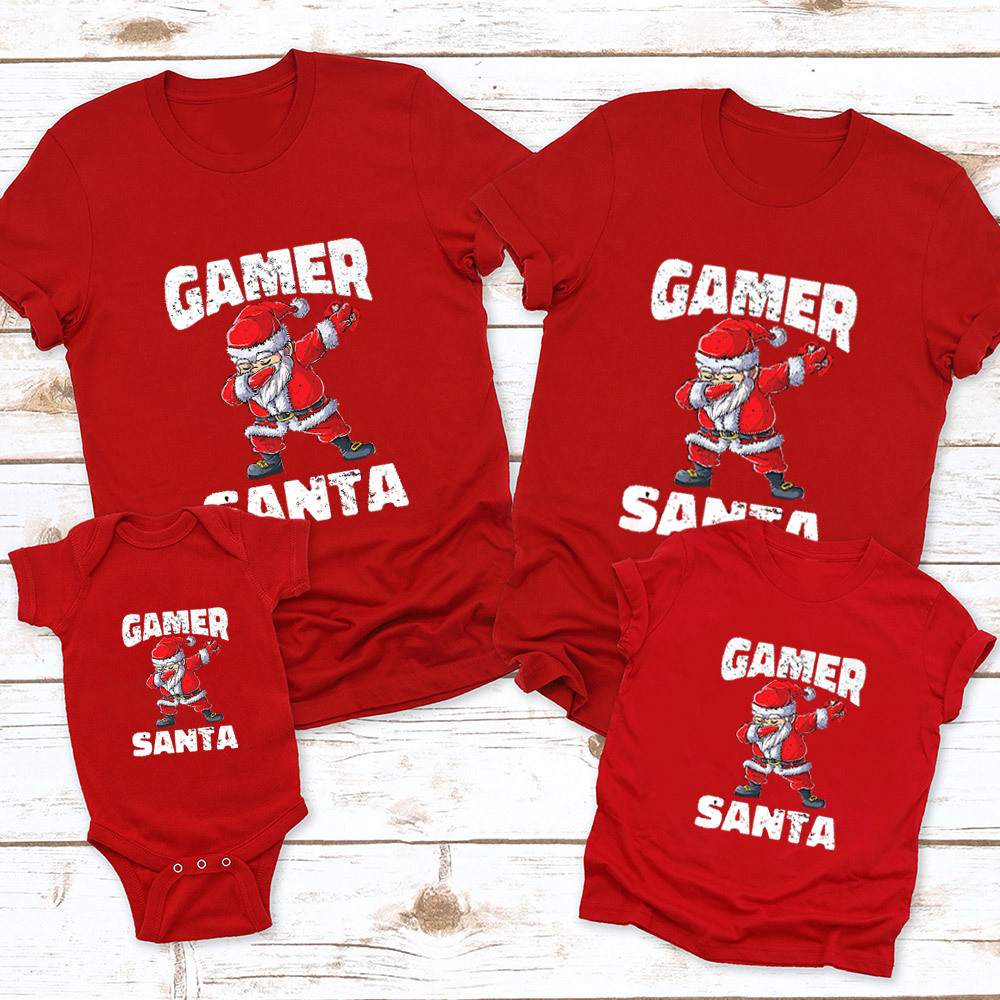 Gamer Santa Christmas Family Matching Shirt