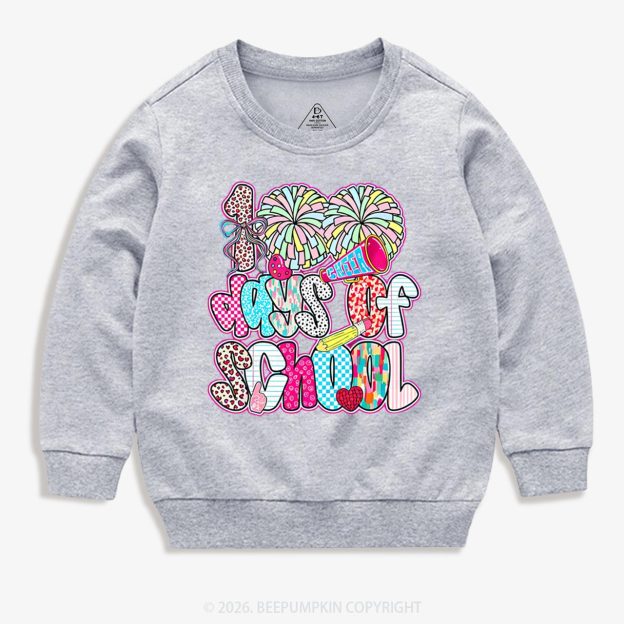 Cheer For 100 Days Pom Pom School Spirit Toddler&Kid's Sweatshirt