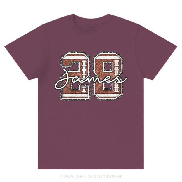 Personalized Football Number Sports Mom T-Shirts Beepumpkin
