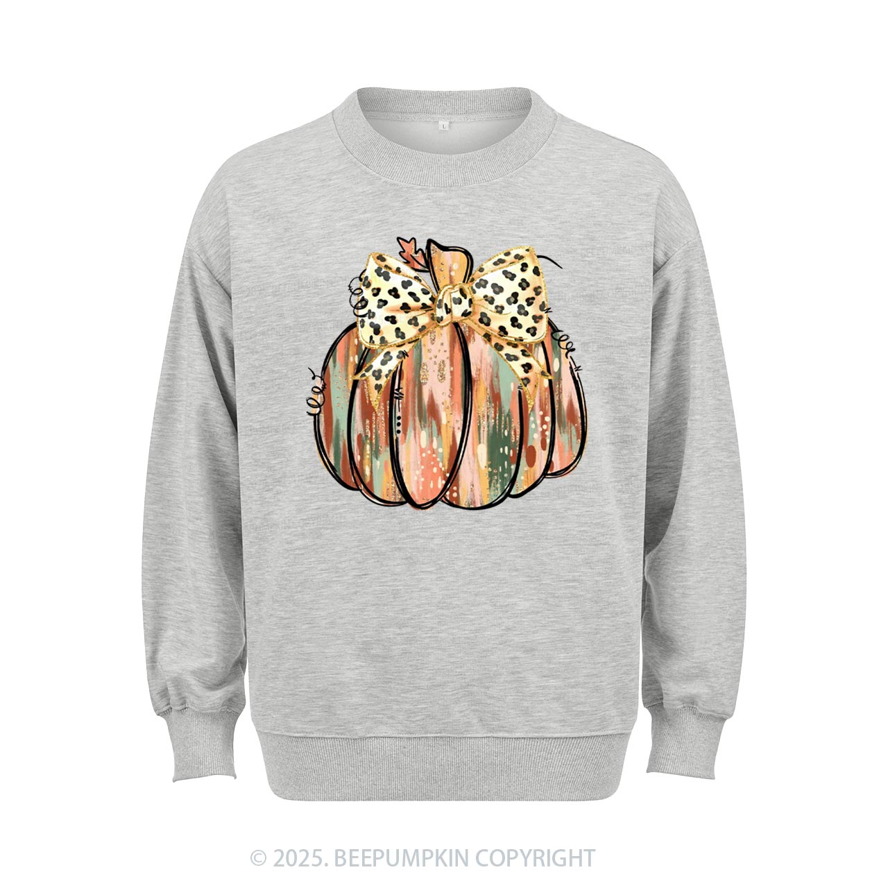 Colorful Coquette Gold Glitter Pumpkin Sweatshirt Beepumpkin