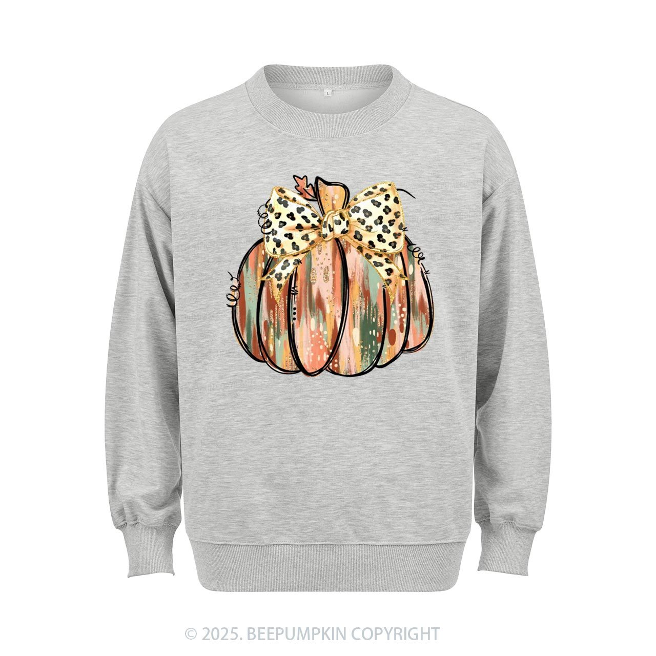 Colorful Coquette Gold Glitter Pumpkin Sweatshirt Beepumpkin