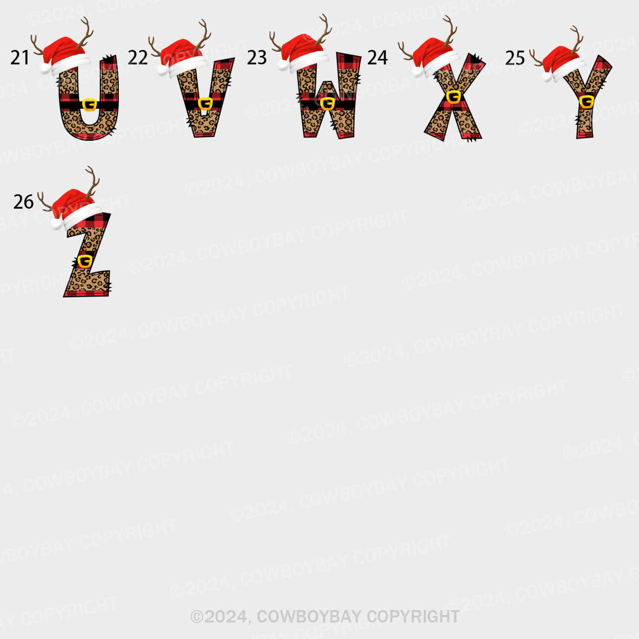 Personalized Monogrammed Plaid Letter With Santa Hat Christmas Family Matching T-Shirts Beepumpkin