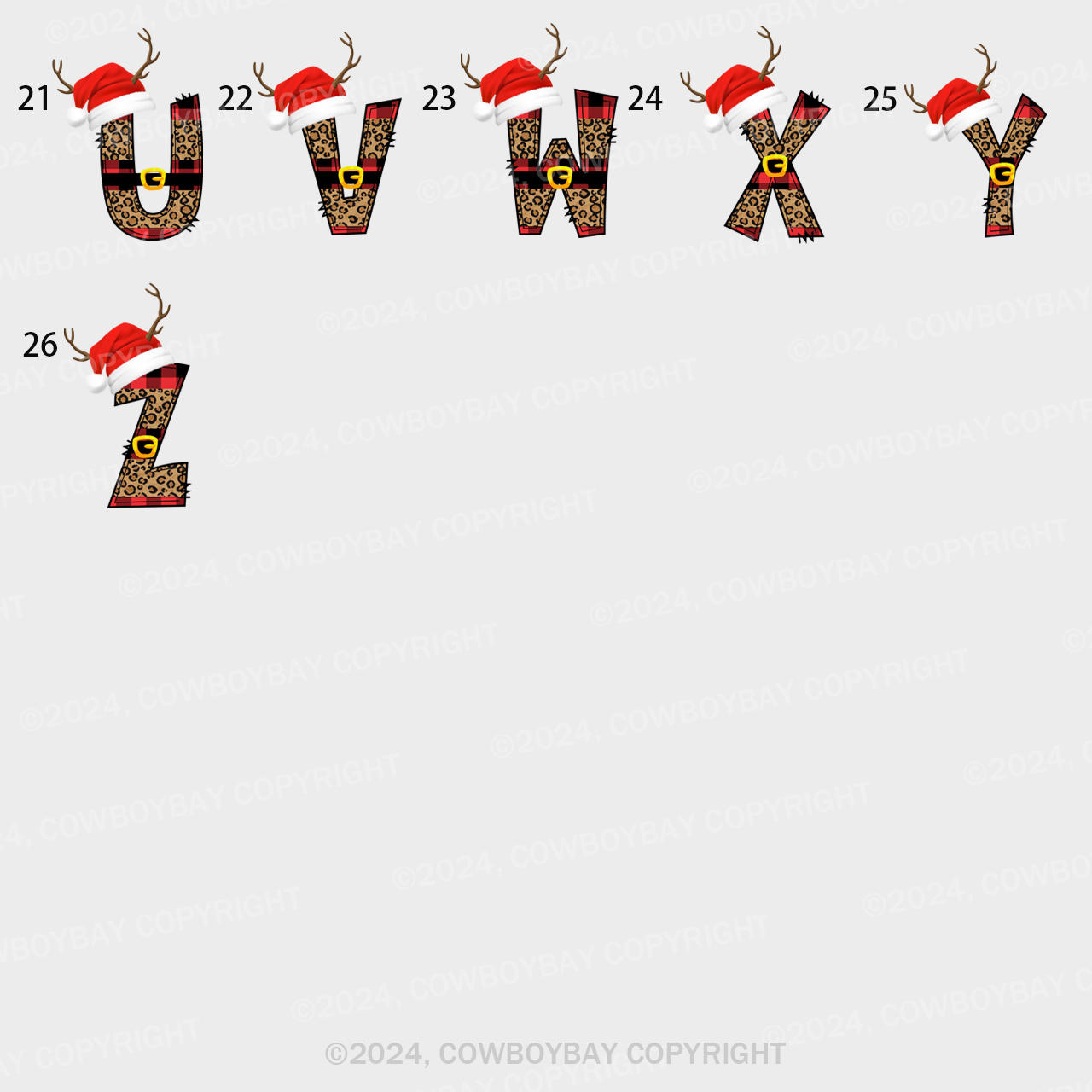 Personalized Monogrammed Plaid Letter With Santa Hat Christmas Family Matching T-Shirts Beepumpkin