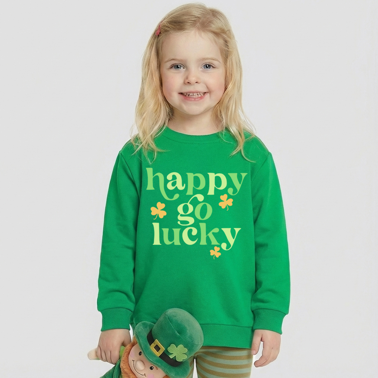 Happy Go Lucky St. Patrick's Day Kid's Sweatshirt