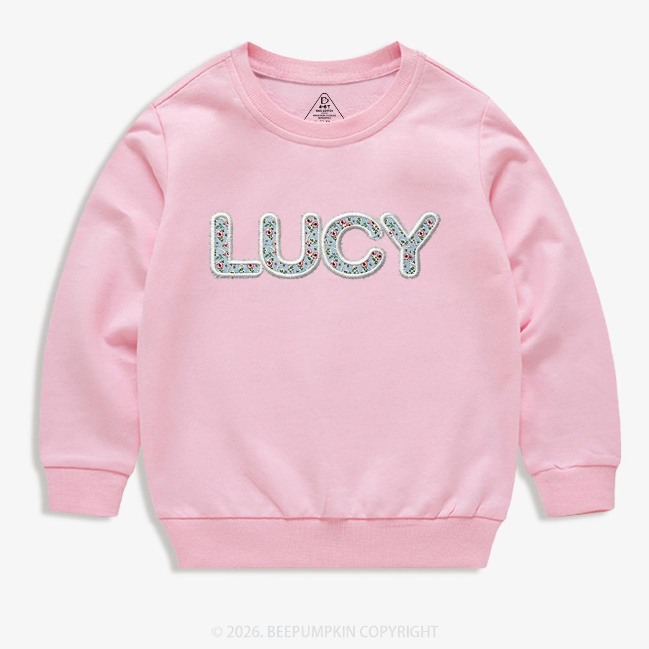 Personalized Vintage Blue Rose Applique Toddler&Kid's Sweatshirt