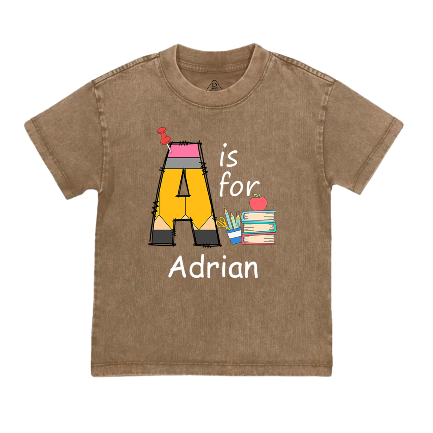 Personalized Alphabet Name Toddler&Kids Washed Tees