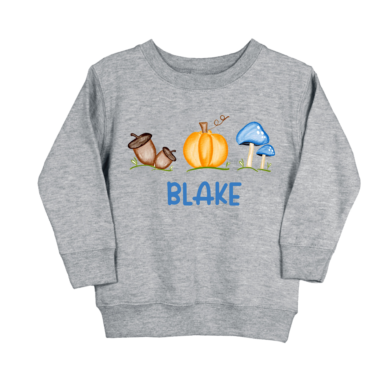 Personalized Fall Mushroom Kids Sweatshirt
