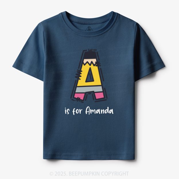 Personalized Pencil Letter Toddler&Kid's Tees Beepumpkin