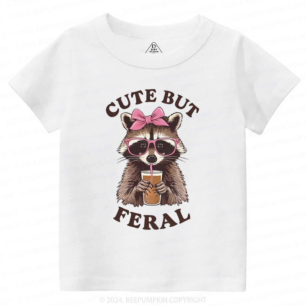 Cute But Feral Raccoon Toddler&Kids Tees Beepumpkin 7