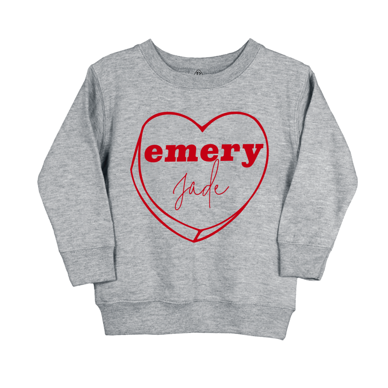 Personalized Valentine Graphic Heart Kids Sweatshirt