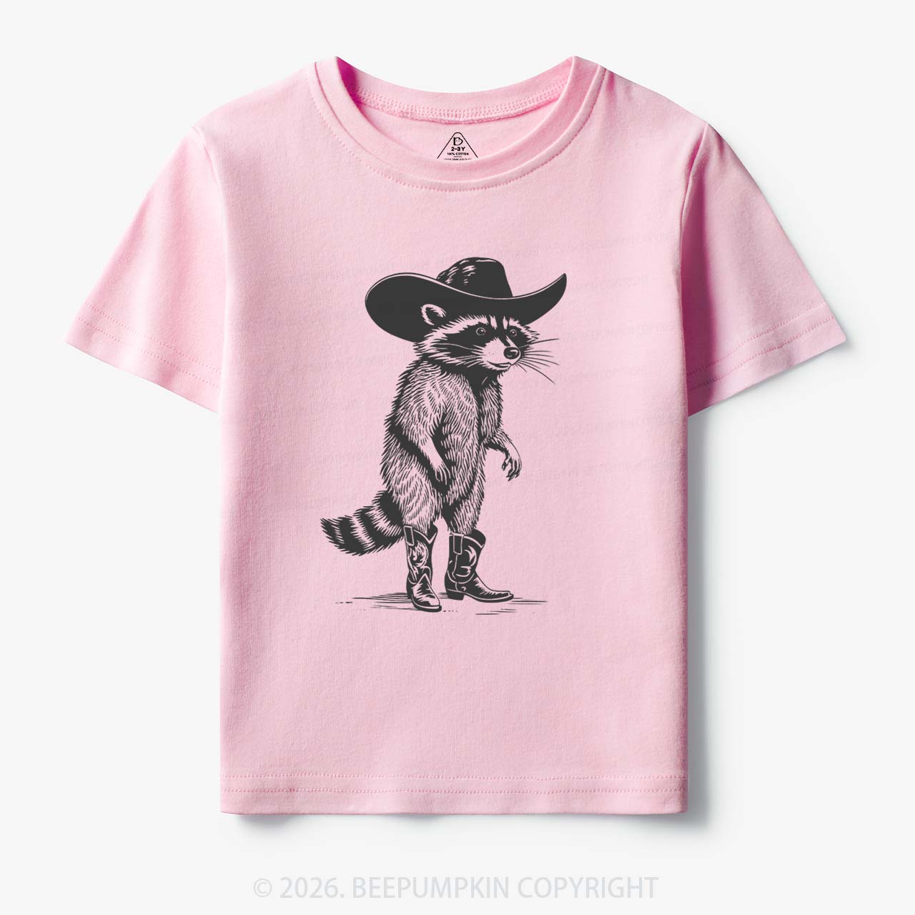 Funny Western Raccoon Cowboy Toddler&Kid's Tees