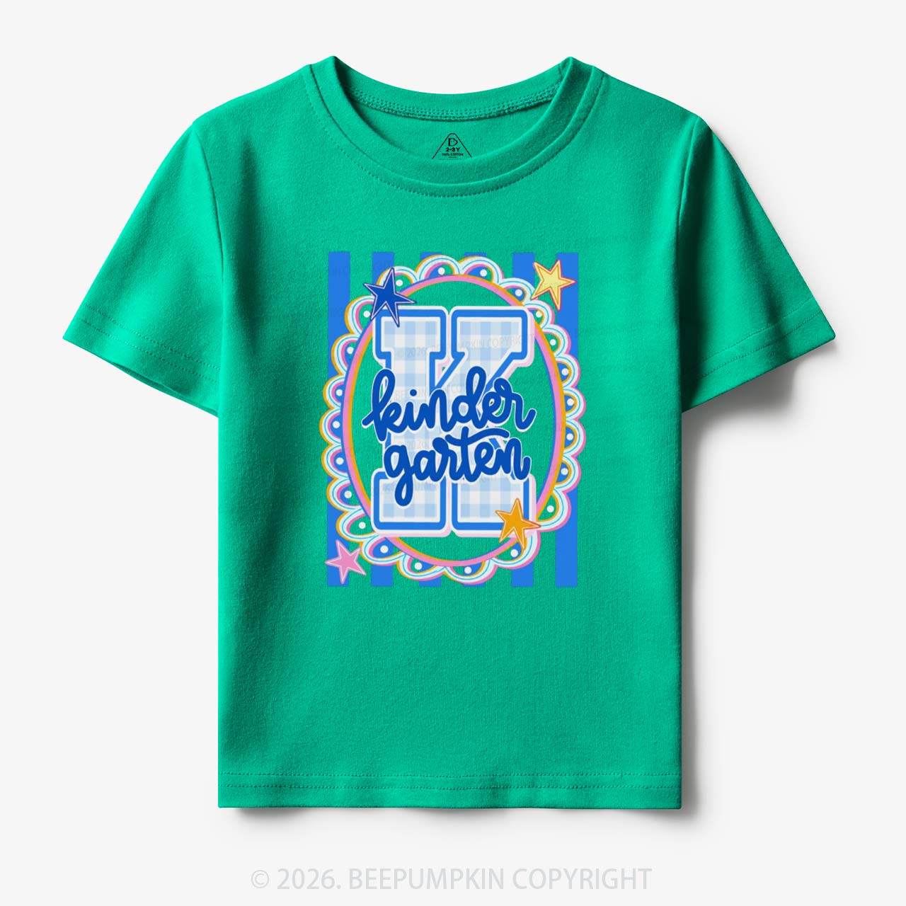 Preppy Blue Gingham Pre-K To Fourth Grade Toddler&Kid's Tees
