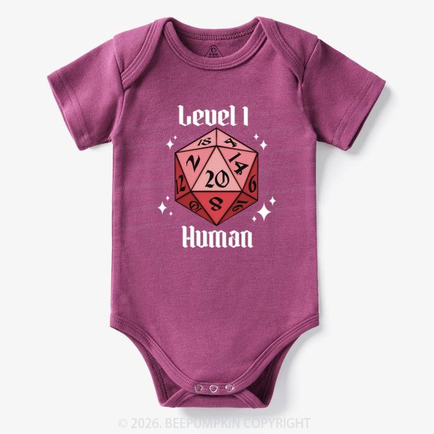Level 1 Human Funny Gamer Bodysuit