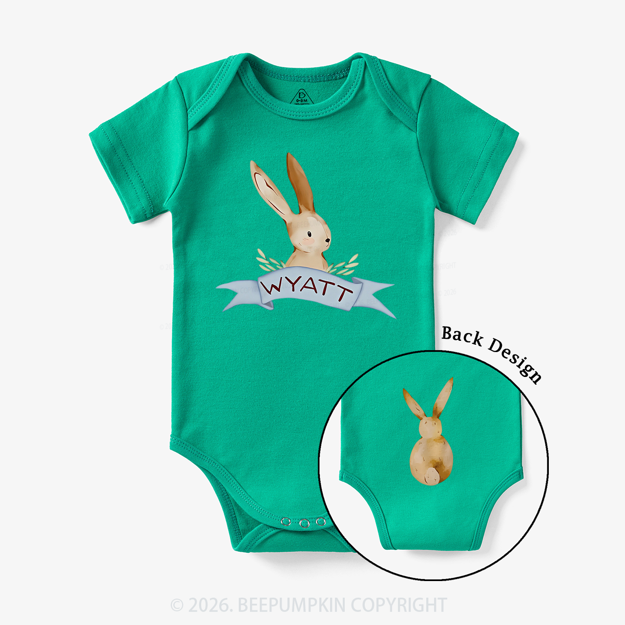 Personalized Peekaboo Bunny Baby Bodysuit