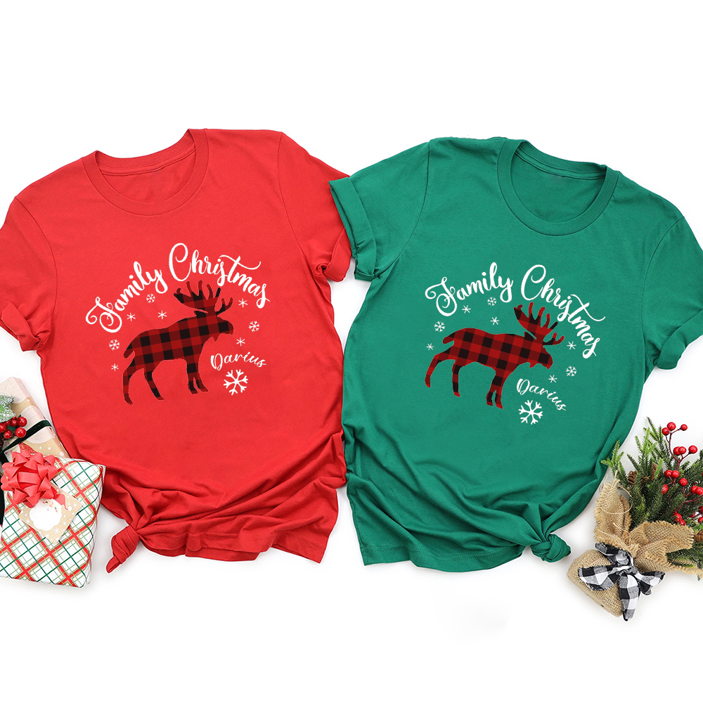 Family Christmas Moose Matching Pajamas For Family