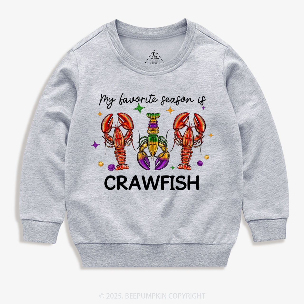 Mardi Gras Crawfish Kid's Sweatshirt