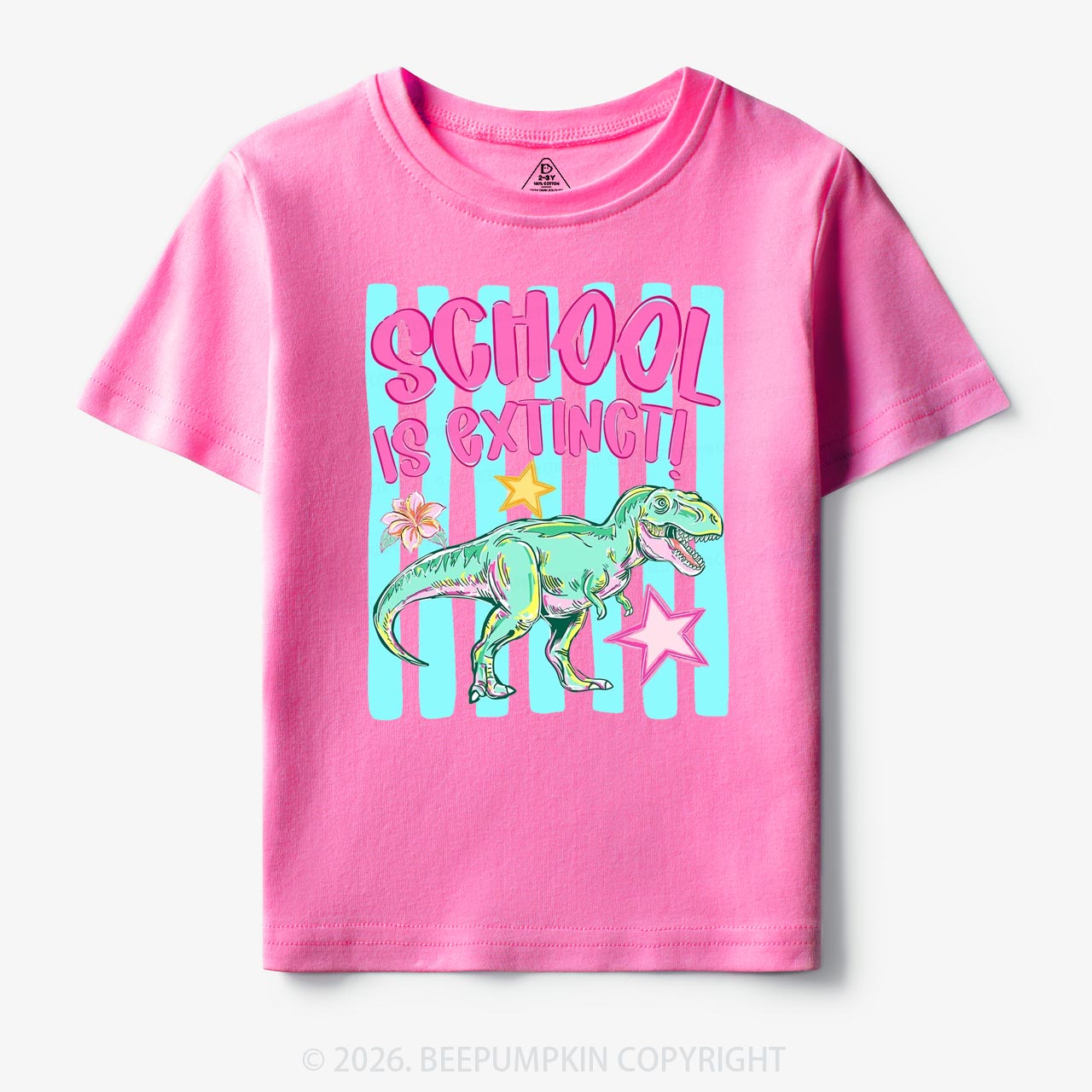 Retro Dinosaur School Is Extinct Last Day Of School Toddler&Kids Shirts