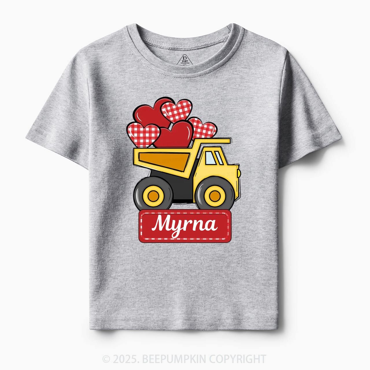 Personalized Truck Valentine Toddler&Kid's Tees Beepumpkin