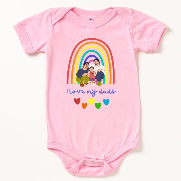 Love My Dads Cartoon LGBTQ  Bodysuit Beepumpkin